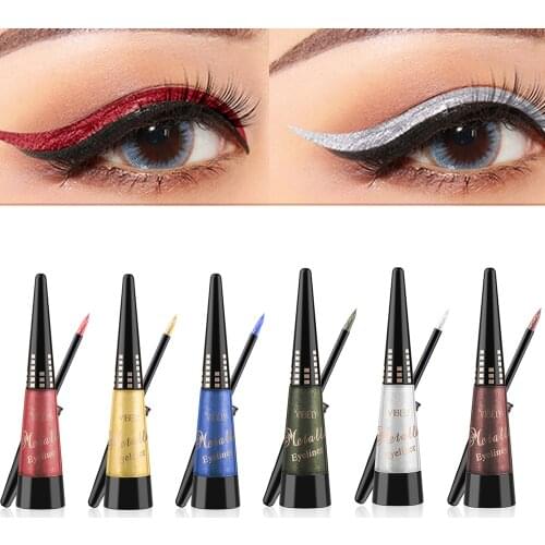 6 color Matte Liquid Quick-drying Eyeliner Sexy Charming Soft Eyeliner Professional Shiny Eye Liners Glitter Makeup Eyeliner