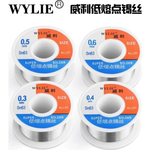 Wylie 0.3MM 0.4MM 0.5MM 0.6MM 50g Solder Wire Tin Rosin Core Low Melting Point Soldering Wire Roll No-Clean BGA PCB Rework Tools
