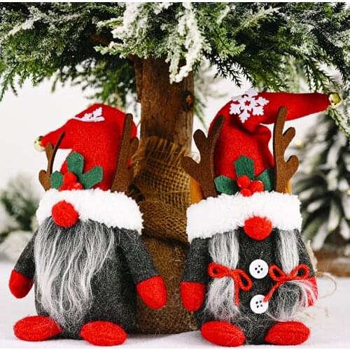 Christmas Halloween decoration Ornament Faceless Dwarf Antler Gnome Forest Old Man Doll Party Home Decor New Year 2022