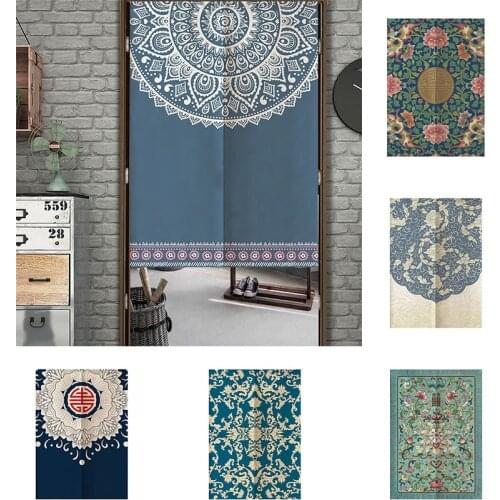 National Style Household Cloth Door Curtain Bedroom Kitchen Windbreak Blackout Curtain Partition Curtain Doorway Hanging Curtain