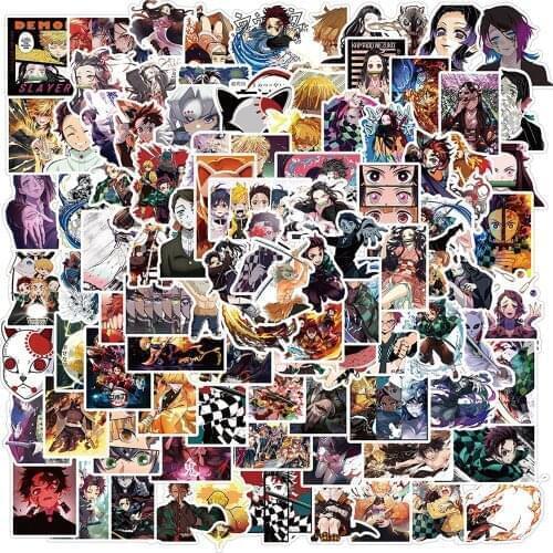 10/30/50/100PCS Demon Slayer Kimetsu No Yaiba Anime Stickers Car Travel Luggage Guitar Laptop Waterproof Decal Kid Sticker Toy