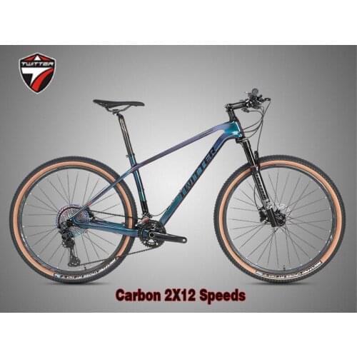 Carbon Mountain Bike Twitter Warriorpro 29er/27.5er holographic color mtb bike with Shimano XT/M8100 24 Speed bicycle