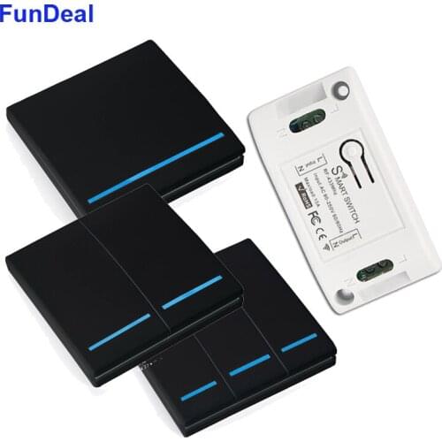 433 MHz Smart Home Universal Wireless RF Remote Control Switch AC 110V 220V 1CH 10A Relay Receiver And 86 Wall Panel Transmitter