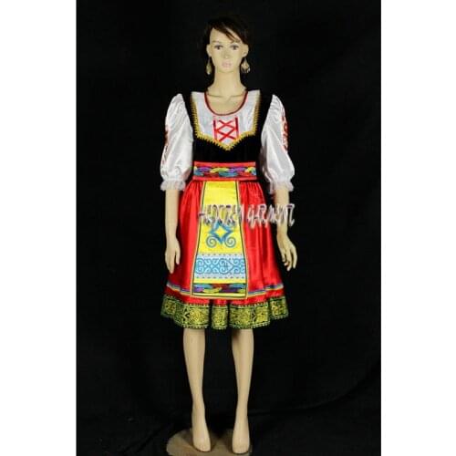 High Quality Customized Women Russian National Costumes,Girl Traditional Russia Clothing Performing Pacific Island Free Shipping