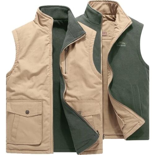 Men 2020 New Double-sided Thick Sleeveless Vest Jacket Waist Coat Men Winter Fashion Casual Warm Cotton Vests Waistcoat size 8XL