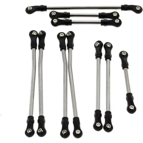 10pcs Stainless Steel Tie Rod Link Kit for 1/10 Traxxas TRX4 324mm Wheelbase RC Car Accessories