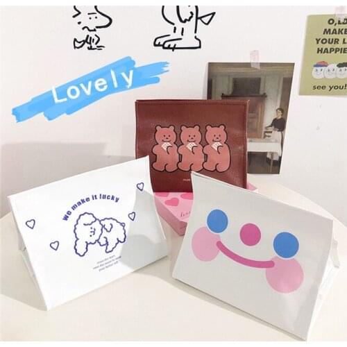 10PCS Cute PU Leather Tissue Box Soft Foldable Napkin Holder Letter Print Tissue Case Home Kitchen Paper Holder Storage Box