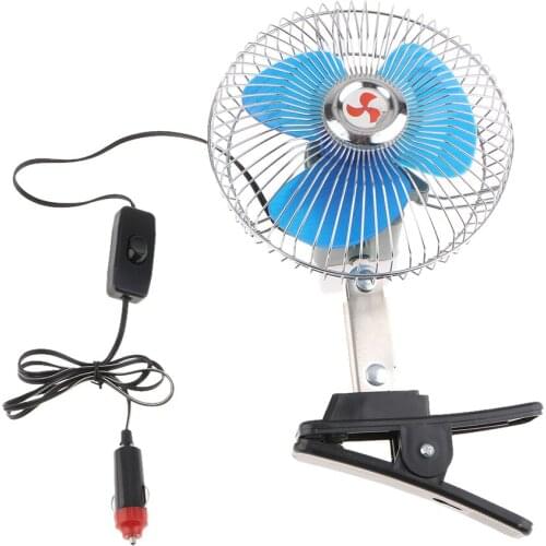 12V Dashboard Oscillating Vehicle Car Van Truck Home Clip-On Fan