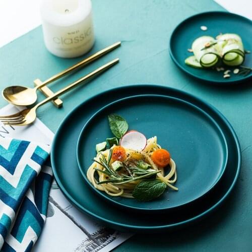 4Pcs Tableware Ceramic Plates Home Steak Plates Dinner Dessert Cake Pastry Tray Porcelain Dishes and Plates Decoration