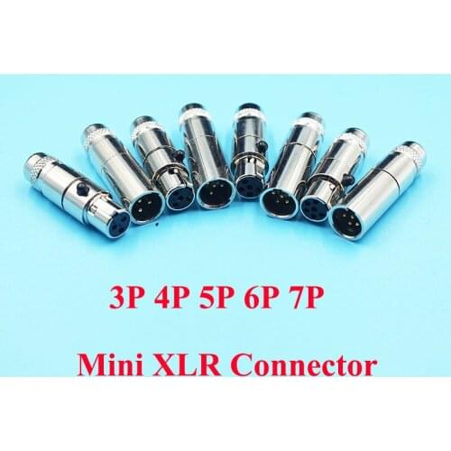 50pcs/lot 3/4/5/6/7P 5Pins Mini XLR Audio Microphone Connector 7Pin Microphone Jack Connector MIC 6Pin XLR Audio Connectors Plug