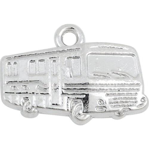 50PCS Vintage Ancient Silver Gold Bus Car Pendant Charms Jewelry Accessories For DIY Handmade Keychains,Bracelets Making