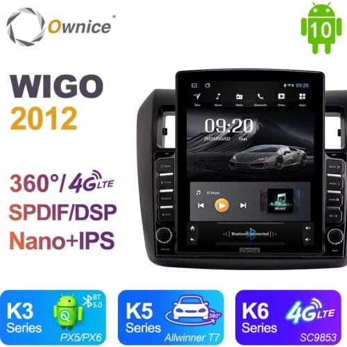 Ownice Android 10.0 for Toyota WIGO 2012 Car Radio Auto Multimedia Video Audio GPS Player head Unit 4G LTE 360 Panorama