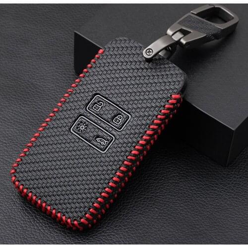 Car Key Cover for Renault Key Cover Carbon Fiber Style pattern Key Case Chain For Renault Kadjar Megane Koleos QM5 QM6 2016-20