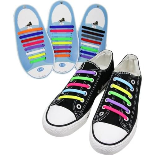 No Tie Silicone Elastic Shoelaces Fashion Unisex Athletic Lazy Elastic ShoeLaces Lacing Kids Adult Sneakers Fit Quick Shoelaces