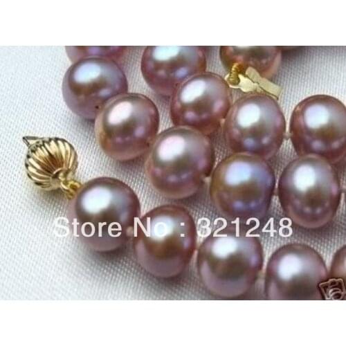 Free shopping New 2014 DIY new 8-9mm Purple Akoya Cultured Pearl Necklace 17" GE1197