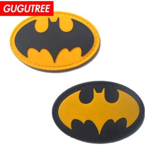 GUGUTREE embroidery pvc HOOK&LOOP bat patches animal cartoon patches badges applique patches for clothing AD-188