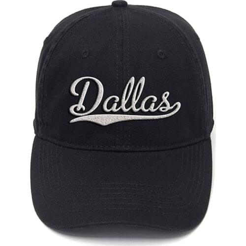 Lyprerazy Dallas Vector Retro City Washed Cotton Adjustable Men Women Unisex Hip Hop Cool Flock Printing Baseball Cap