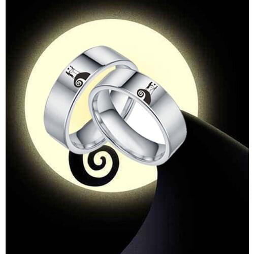 Nightmare Before Christmas Lovers Rings Jack and Sally Carnival Party Cosplay Props Jack Skellington Confession Under Moonlight