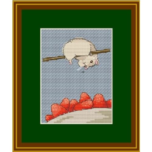 DD Gold Collection Counted Cross Stitch Kit Cross stitch RS cotton with cross stitch Hamsters and strawberries