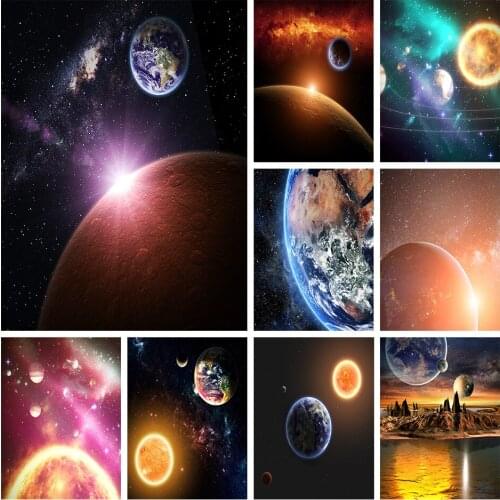 Round diamond painting 5D cross stitch kit universe starry sky DIY mosaic rhinestone diamond embroidery decoration picture