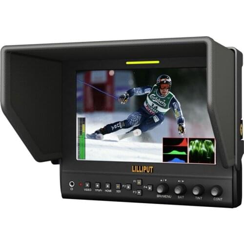 Lilliput 663/P2,7 inch 16:9 LED Field Monitor With HDMI, YPbPr (via BNC), Collapsible Sun Hood. Optimised For DSLR Cameras