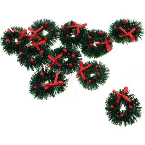 Miniature Pine Wreath 12th Dolls House Garden Christmas Tree Decor