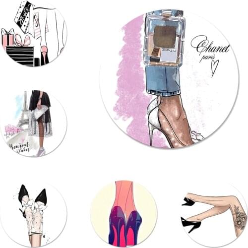 Fashion High heels Girl Flower Badge Brooch Pin Accessories For Clothes Backpack Decoration gift