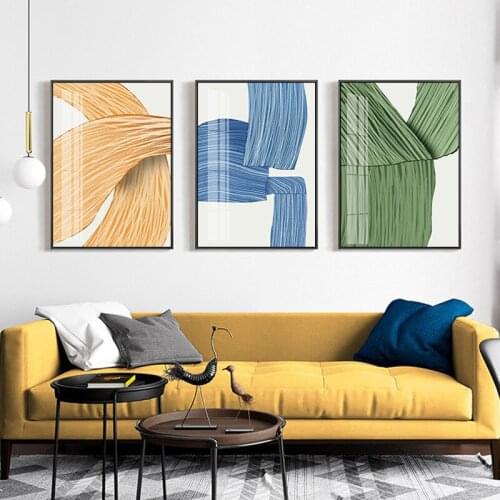 Nordic Orange Blue Green Geometry Wall Art Canvas Painting Posters Prints Abstract Picture for Living Room Morden Home Decor