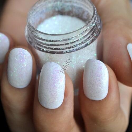 Dazzling Clear White Nail Art Glitter DIY Manicure Small Sequins Powder N50