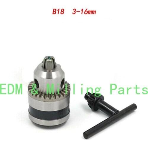 CNC Drill Chuck B18 3-16mm Spanner Taper Mounted with one Key Bench Drill Milling For Drilling Machine Mill Part