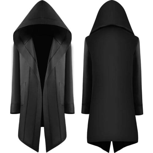 Halloween Cloak Cosplay Costumes Fashion Men Medieval Vintage Tailcoat Jacket Gentlemen Gothic Slim Coat Red Black Blue Purple