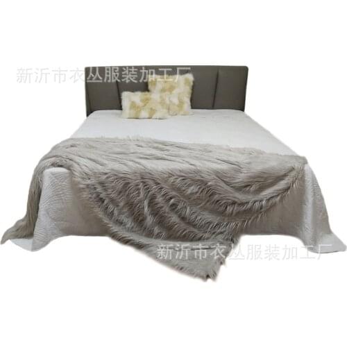 Imitation beach wool fur blanket custom super long hair faux fur throw 180x150cm