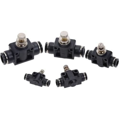 Pneumatic Airflow Regulator 4mm 6mm 8mm 10mm 12mm OD Hose Tube Gas Flow Adjust Valve Connector Fitting Air Speed Control