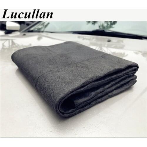 50X80CM Ultra Size Car Glass Paint South Korea Towel Artificial Suede Chamois Black PU Cloth Microfiber Drying Towel