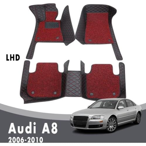 Luxury Double Layer Wire Loop Carpets For Audi A8 2010 2009 2008 2007 2006 Car Floor Mats Interior Accessories Custom Protector
