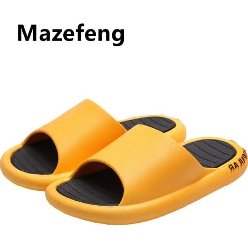 2021 Summer Home Men Slippers Simple Black White Lovers Shoes Non-slip Bathroom Slides Flip Flops Indoor Women Platform Slippers