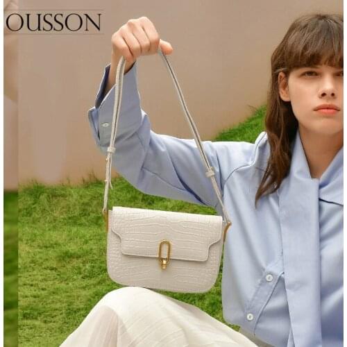 OUSSON 2021 New Design Leather Small Square Underarm Bag Fashion Crossbody Bag Multifunctional Shoulder Bag For Women