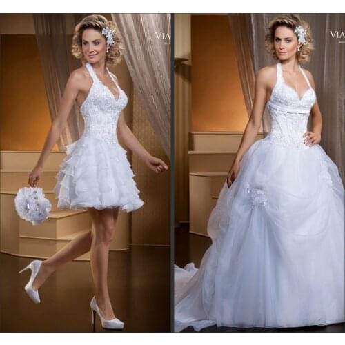 Casamento Vestido de noiva special Two In One wedding dress 2015 hot sale sweetangel bridal gown for brides with removable skirt