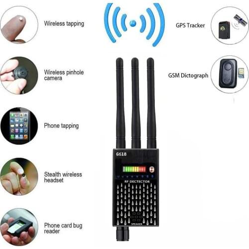 Three Antennas Full Range RF Signal Detector GPS GSM Tracker Anti Spy Bug Detector Wireless Camera Signal GSM Device Finder