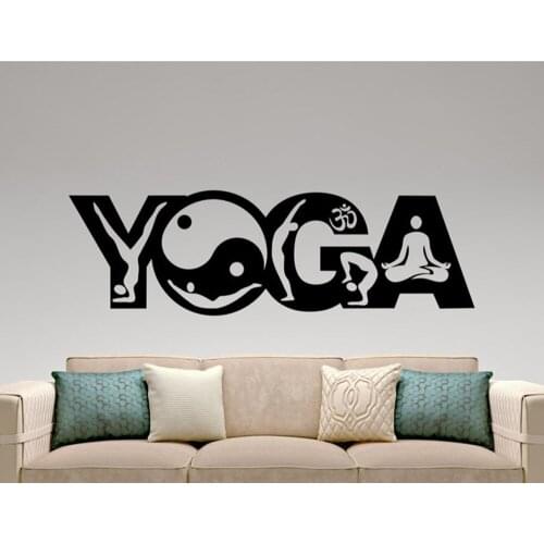 Yoga posture Wall Decals Yoga Sport Wall Decor Wallpaper Waterproof and removable Vinyl Modern Yoga Gym Wall Sticker G259