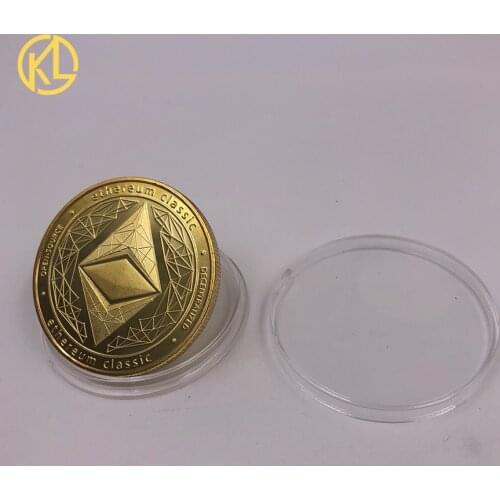 Gold/Silver Ethereum Coin Bitcoin Commemorative Coin Art Collection Gift Physical Metal Imitation Home Party Decoration