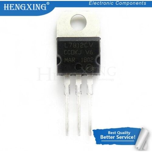 10pcs/lot L7812CV TO-220 L7812 LM7812 7812 Positive-Voltage Regulators In Stock