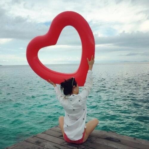 120# Heart Shaped Swimming Rings for Women Inflatables Pool Floats for Adults