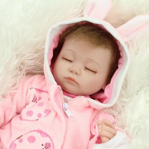 17inch Cute Baby Rebirth Doll Realistic Newborn Baby Doll Comfortable Cloth Body Doll