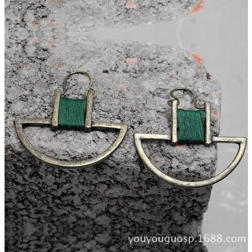 2020 new Vintage Semicircle geometry Hand wound alloy drop earrings for women