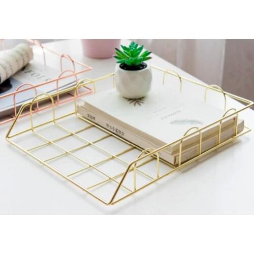 50% Off Iron Grid File Storage Shelf Holder Filing Tray Desktop Rack Office Organizer