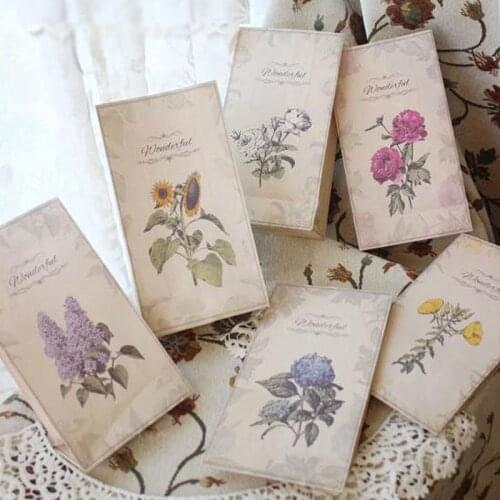6pcs Flower Kraft Paper Bag Vintage Lace Elegant Paper Bag Bread Candy Packaging Party Favor Gift Bags Wedding Decoration