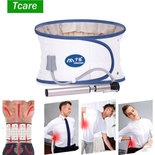 Tcare Back Brace Physio Decompression Lower Back Pain Relief Back Support Belt Back Massage Inflatable Traction Device Unisex