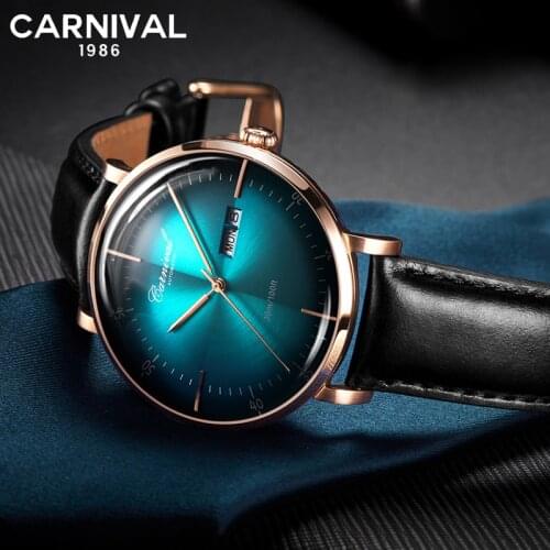 New CARNIVAL Watch Men Simple Fashion Swiss Brand Mechanical Watch Luxury Creative Waterproof Date Casual Men Watches Relogio