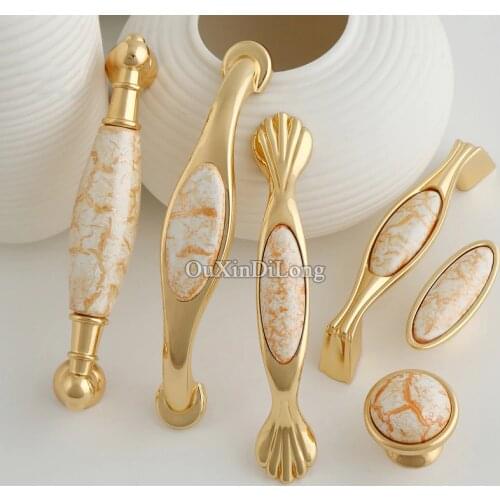 Elegant 10PCS European Rural Style Ceramic Kitchen Door Furniture Handles Cupboard Drawer Wardrobe Cabinet Pulls Handles & Knobs